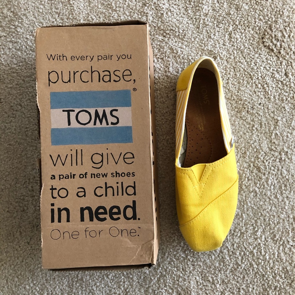 Toms Yellow Canvas Slip-On Shoe